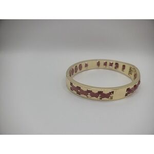 Gold Tone Clip Spring Bracelet Red Accent Womens Jewelry Costume
